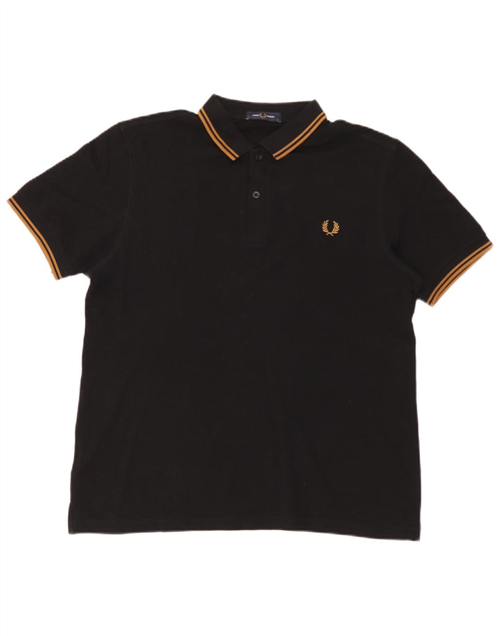 Fred Perry Herren-Poloshirt, große schwarze Baumwolle
