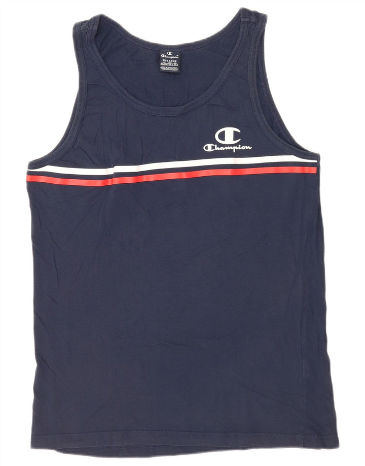 Champion Herren Weste Top 2XL Marineblau gestreift
