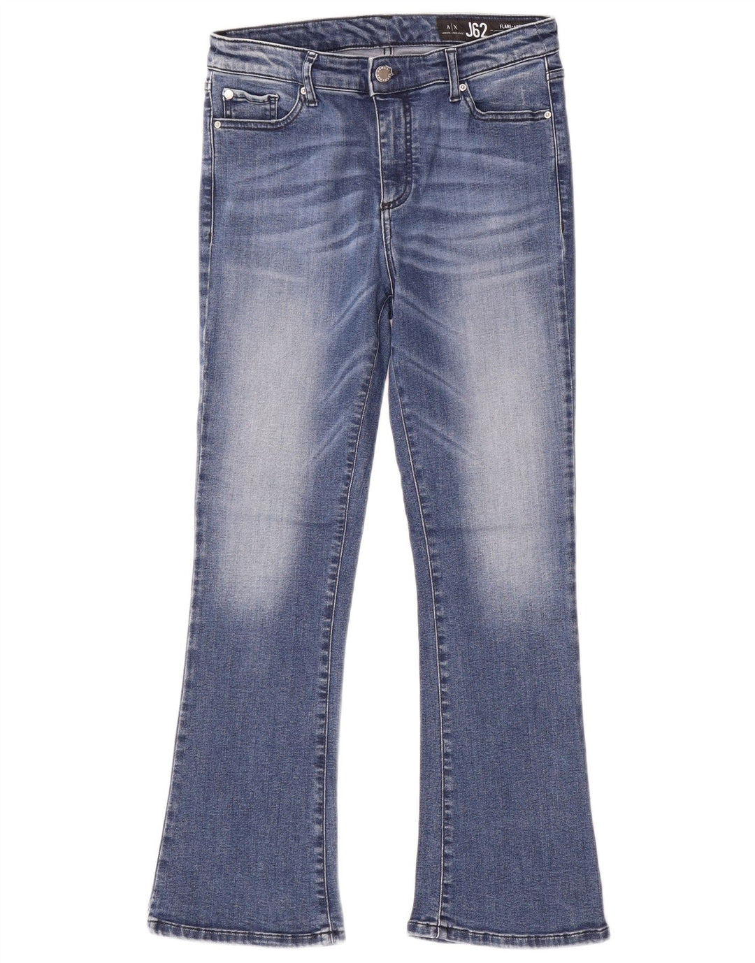 Armani Exchange Damen Capri Flared Jeans W30 L27 Blaue Baumwolle