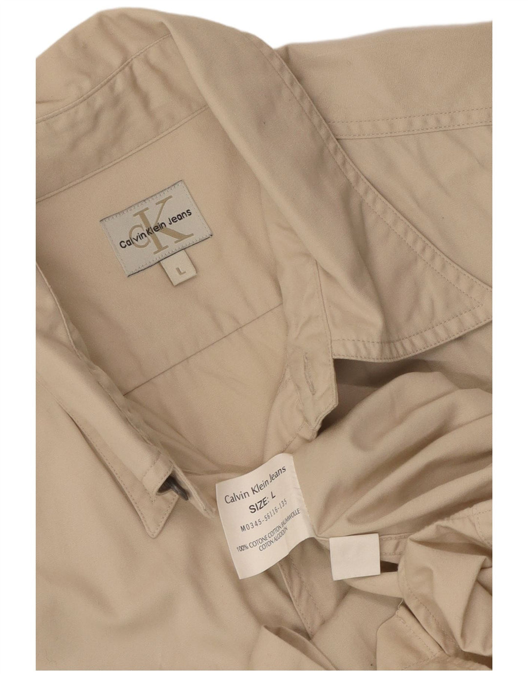 CALVIN KLEIN JEANS Herrenhemd Große Beige Baumwolle