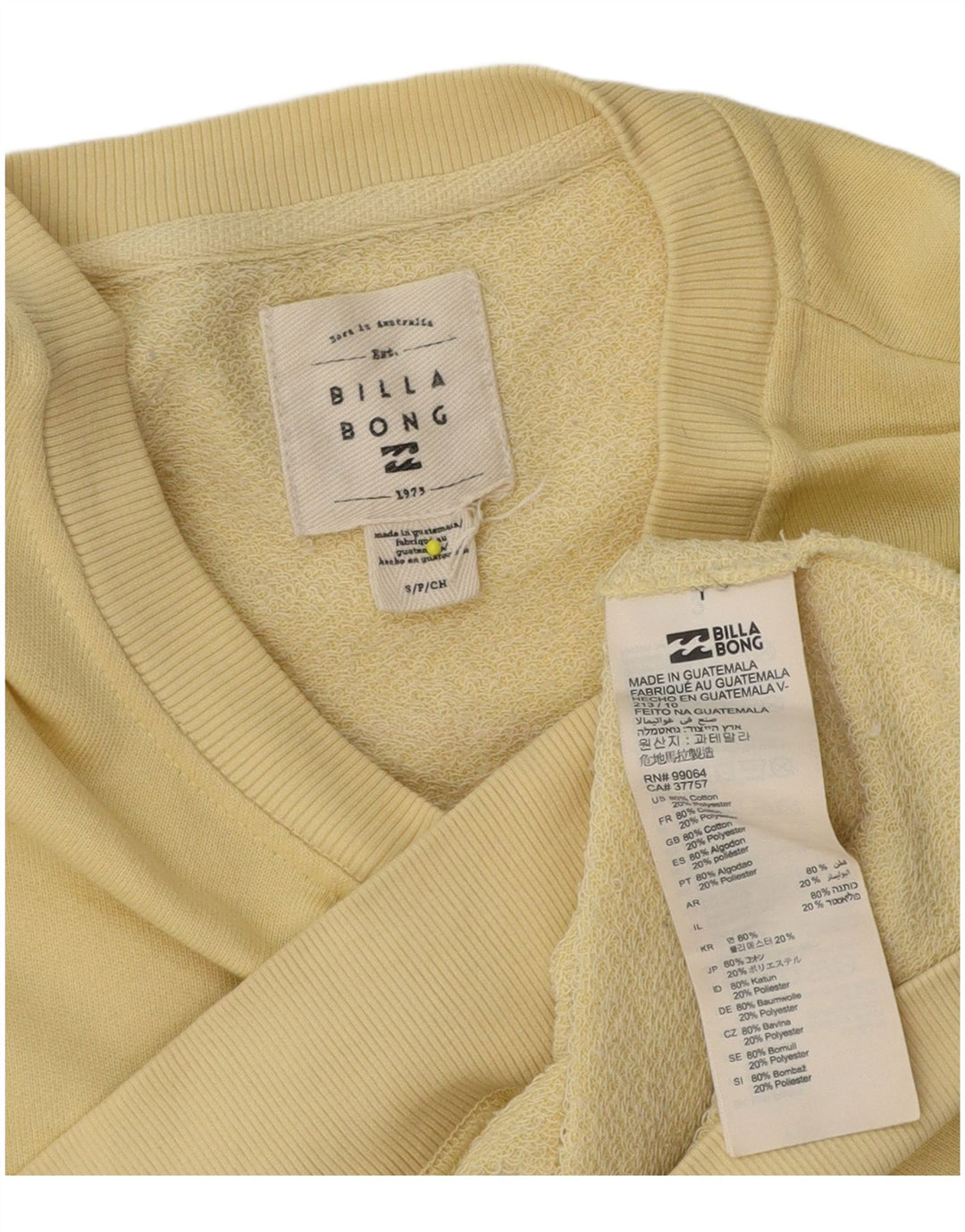 Billabong Herren Grafik-Sweatshirt-Pullover, klein, gelbe Baumwolle