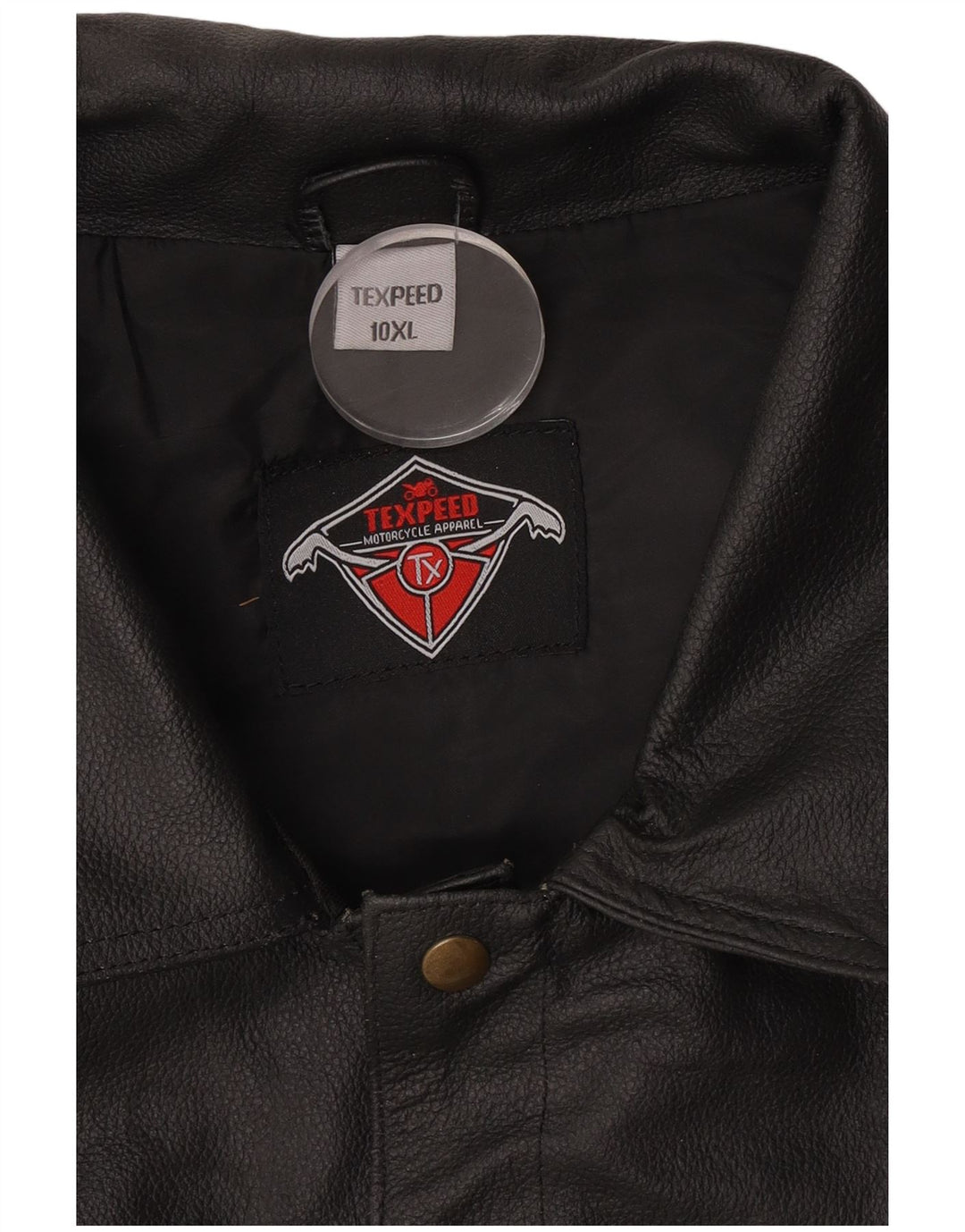 Texpeed Herren Motorrad-Lederweste 10XL Schwarz