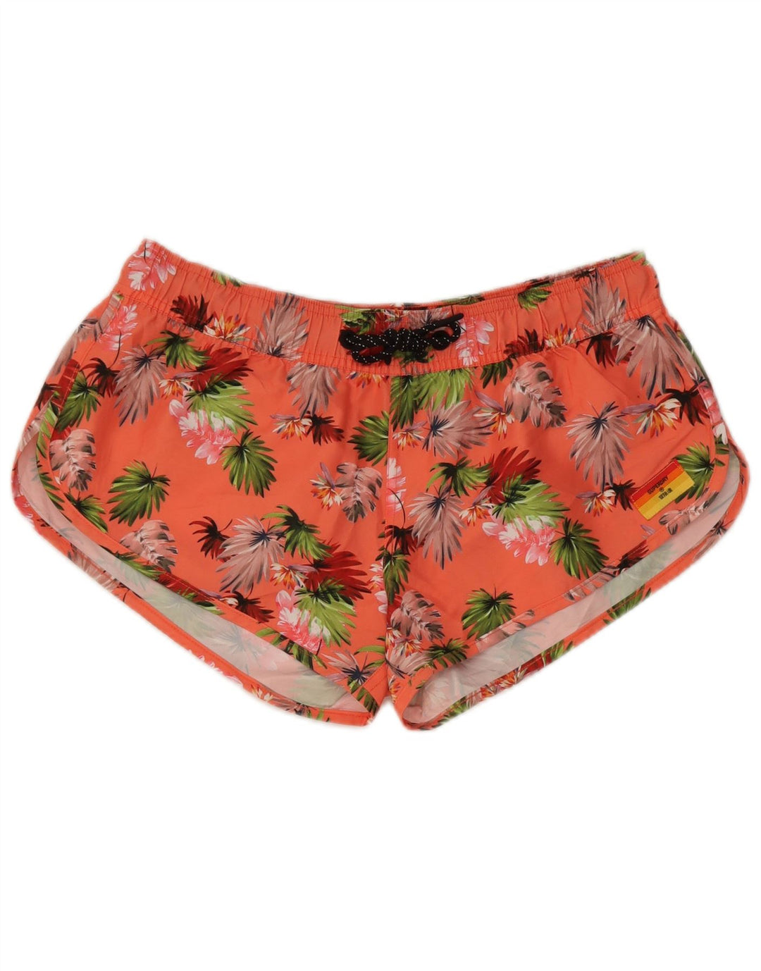 Superdry Damen-Badeshorts UK 12 Mittelrosa mit Blumenmuster, Polyester