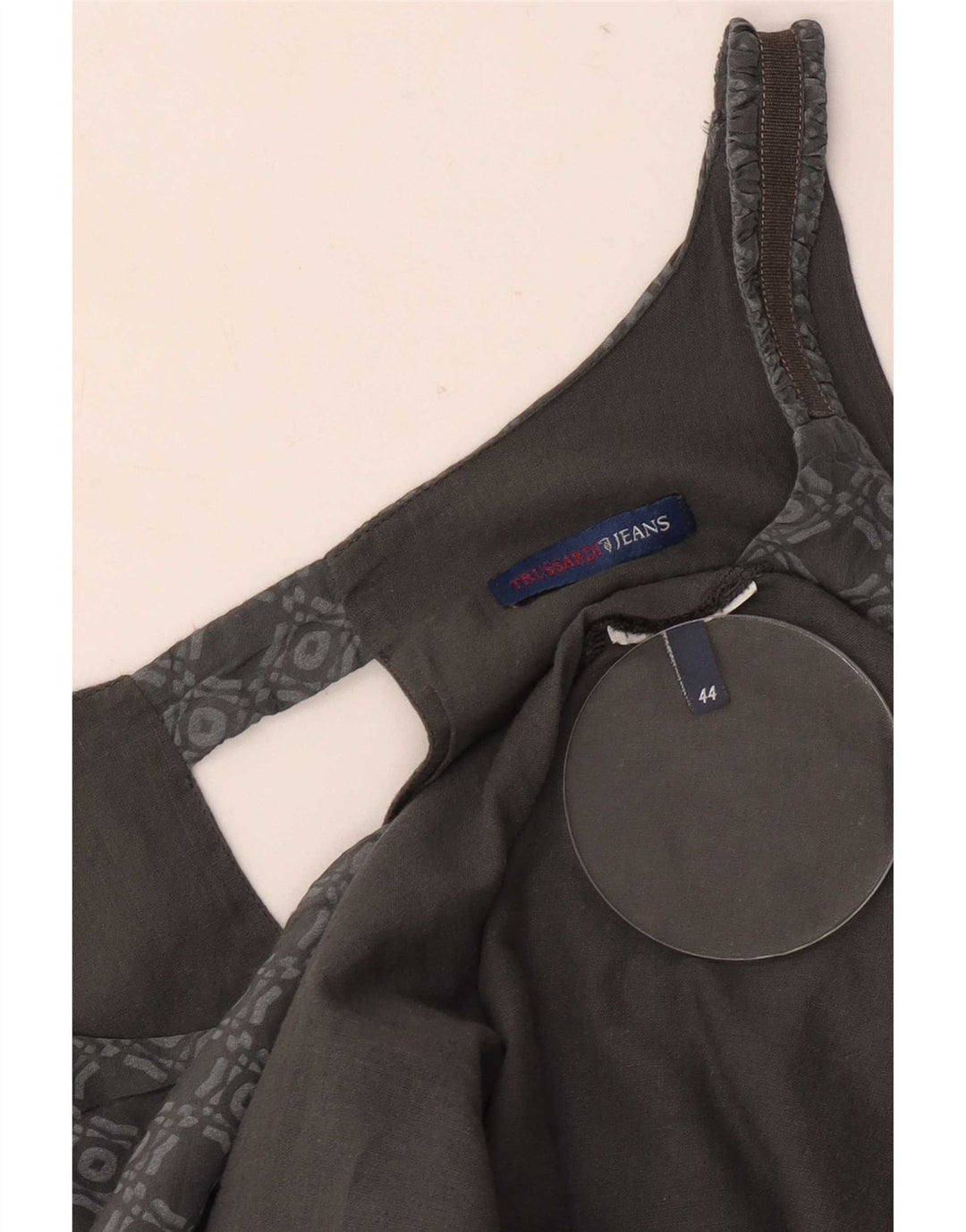 Trussardi Jeans Damen Sommerkleid IT 44 Mittelgrau Geometrisch