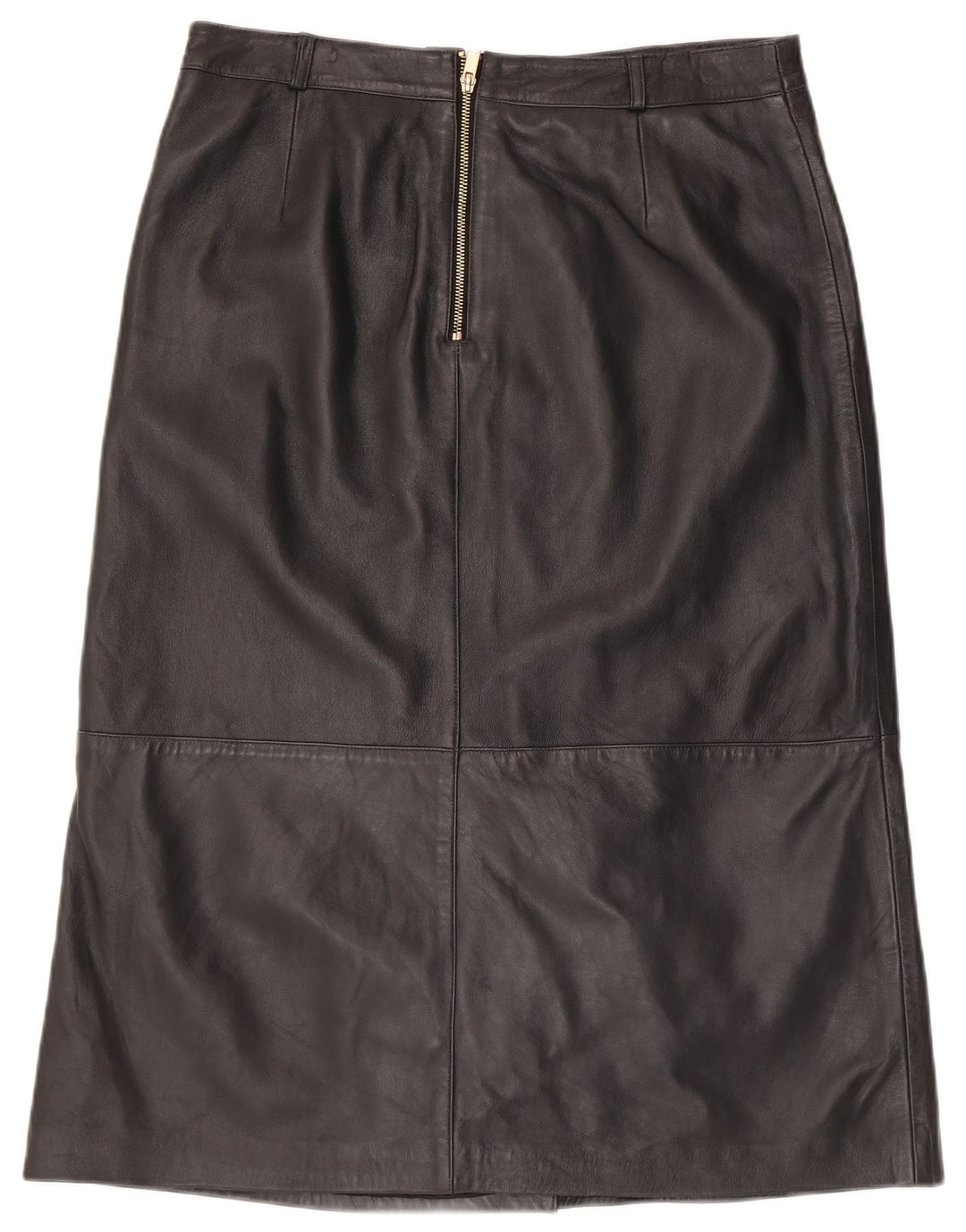 MINT VELVET Damen Lederrock UK 14 Large W34 Schwarzes Leder