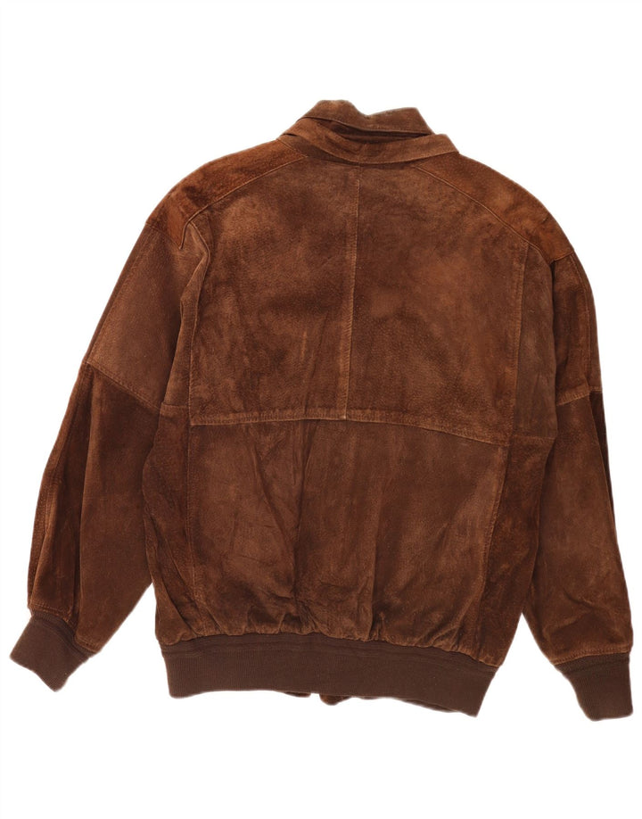Vintage Herren Wildleder Bomberjacke UK 36 Small Brown Retro