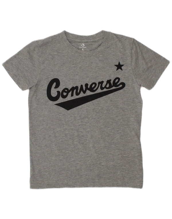 Converse Grafik-T-Shirt für Jungen, 5–6 Jahre, mittelgraue Baumwolle