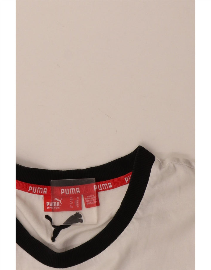 Puma Herren Grafik T-Shirt Top Mittelweiß