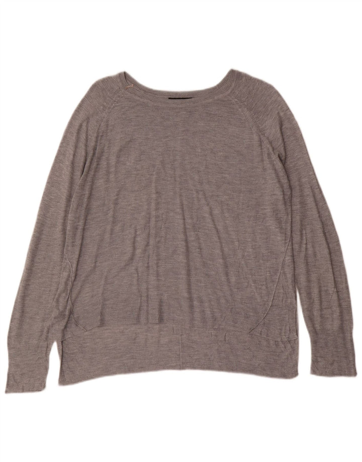 Zara Damen-Pullover mit U-Boot-Ausschnitt, Gr. 14, Mittelgrau