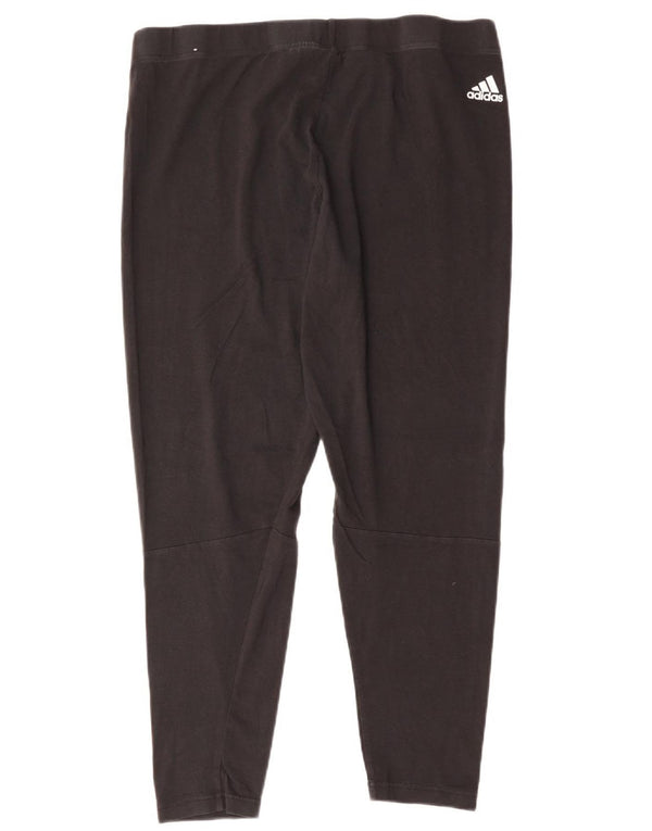 ADIDAS Damen Graphic Leggings UK 24/26 2XL Schwarze Baumwolle
