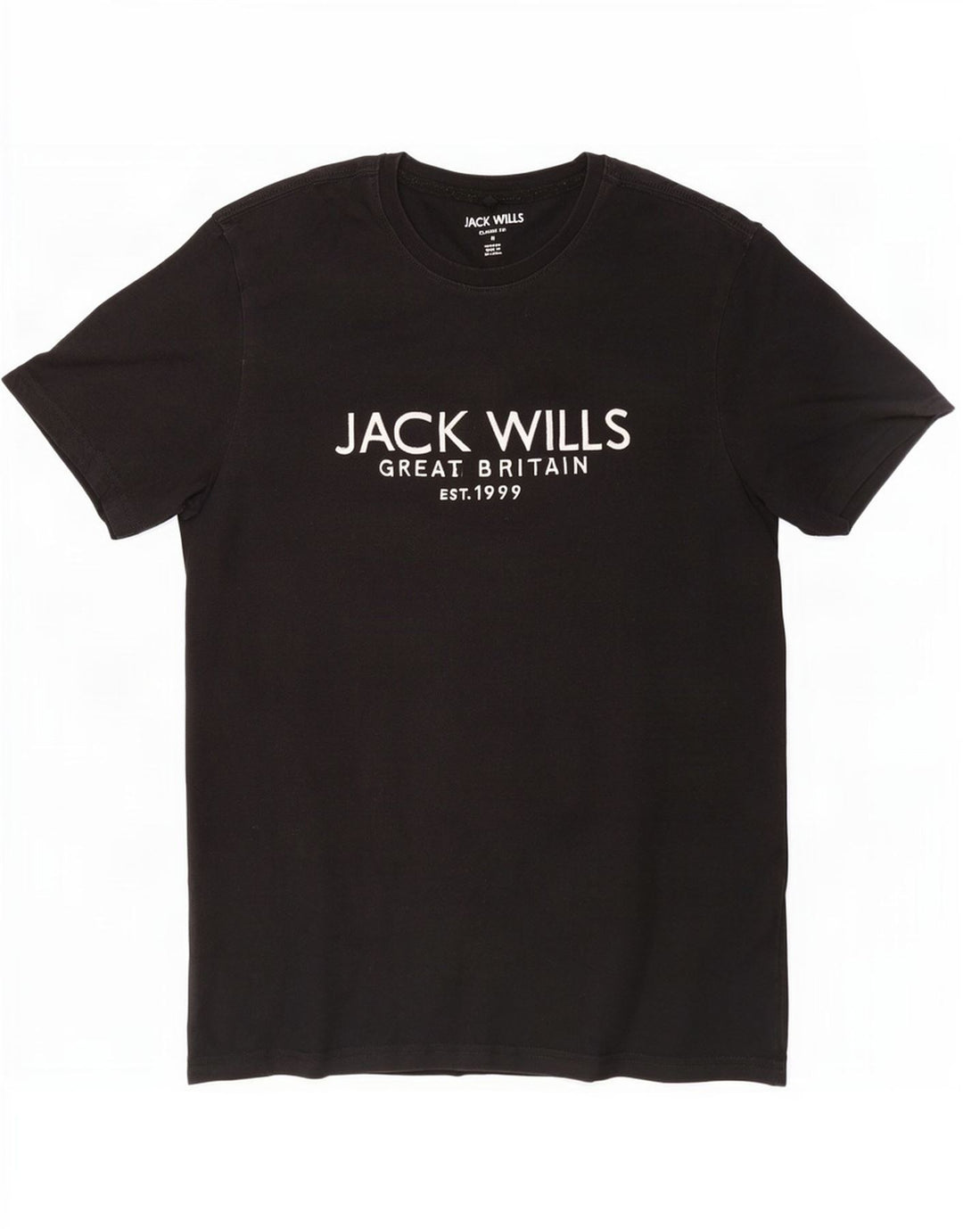 Jack Wills Herren-T-Shirt mit klassischer Passform, mittelschwarzer Baumwolle, mit Grafik