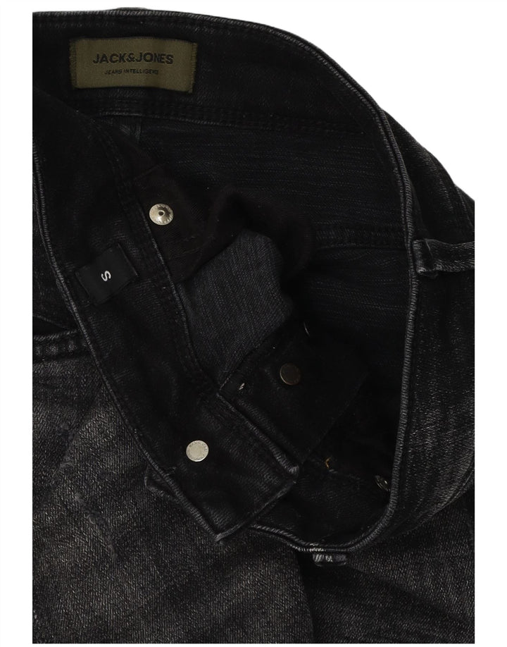 Jack & Jones Herren Jeansshorts im Distressed-Look, Größe S, W29, Schwarz