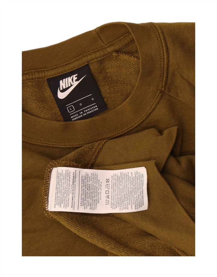 Nike Herren-Sweatshirt-Pullover, große Khaki-Baumwolle