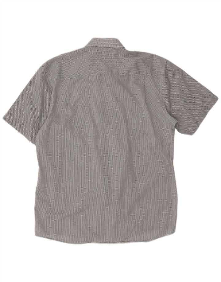Pierre Cardin Herren-Hemd, kurzärmelig, normale Passform, XL, grau, Chevron-Polyester