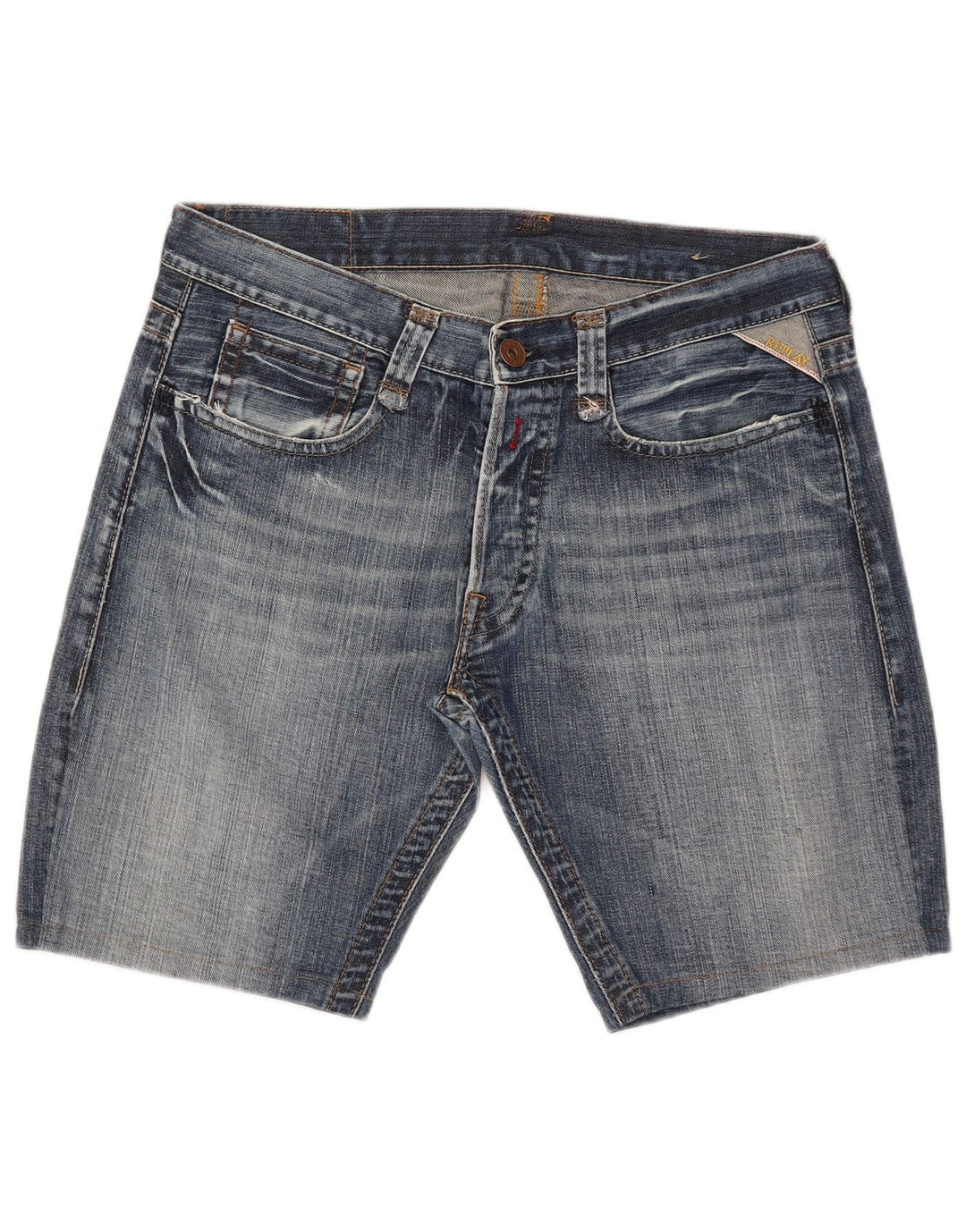 Replay Herren-Jeansshorts, W34, Größe L, Blau, Baumwolle