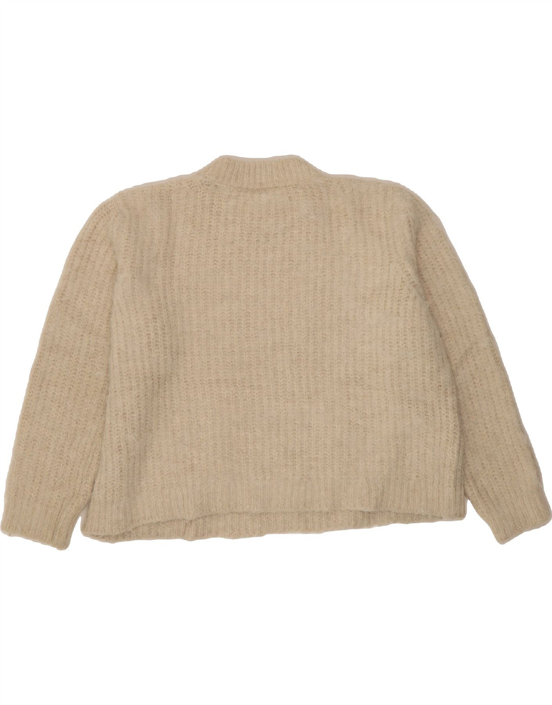 ZARA Womens Oversized Crew Neck Jumper Sweater UK 10 Small Off White Vintage Zara and Second-Hand Zara from Messina Hembry 