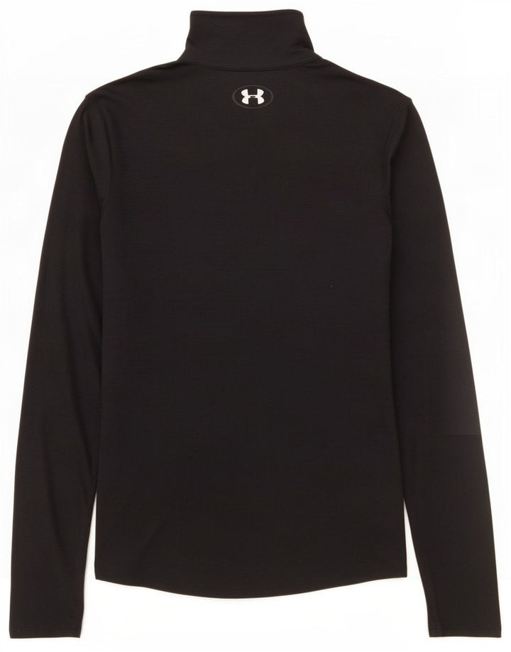 Under Armour Herren Heat Gear Zip Neck Top Langarm Small Schwarz