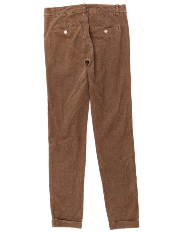 Massimo Dutti Damen Chinohose EU 36 XS W26 L29 Braunes Fischgrätenmuster