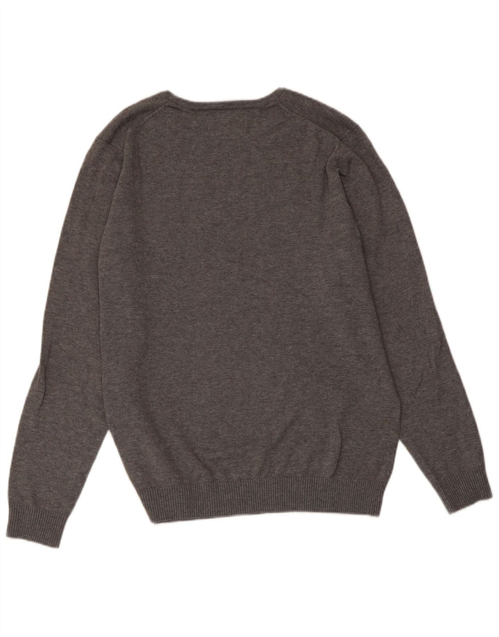 JACK & JONES Maßgeschneiderter Herren-Pullover mit Rundhalsausschnitt aus mittelgrauer Baumwolle