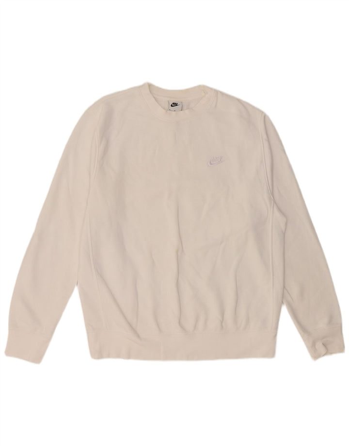 NIKE Herren-Sweatshirt-Pullover, mittelweiße Baumwolle