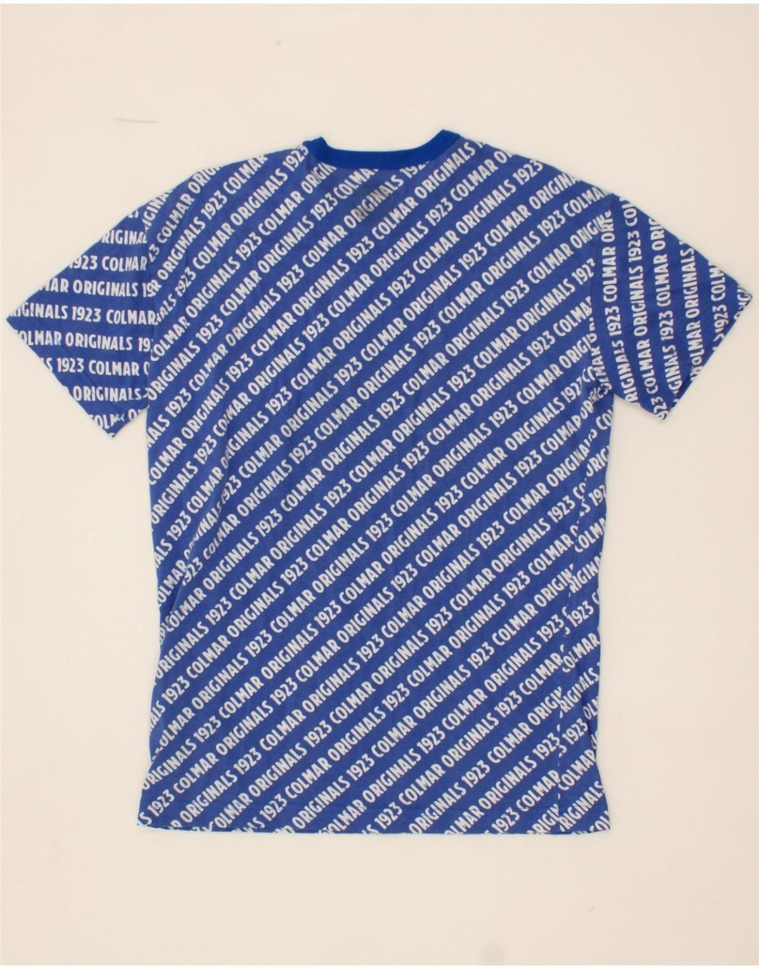 COLMAR Mens Graphic T-Shirt Top Small Blue Cotton Vintage Colmar and Second-Hand Colmar from Messina Hembry 