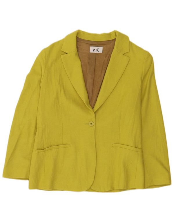 Niu Damen-Blazerjacke mit 1 Knopf, UK 14, Mittelgelb, Polyester