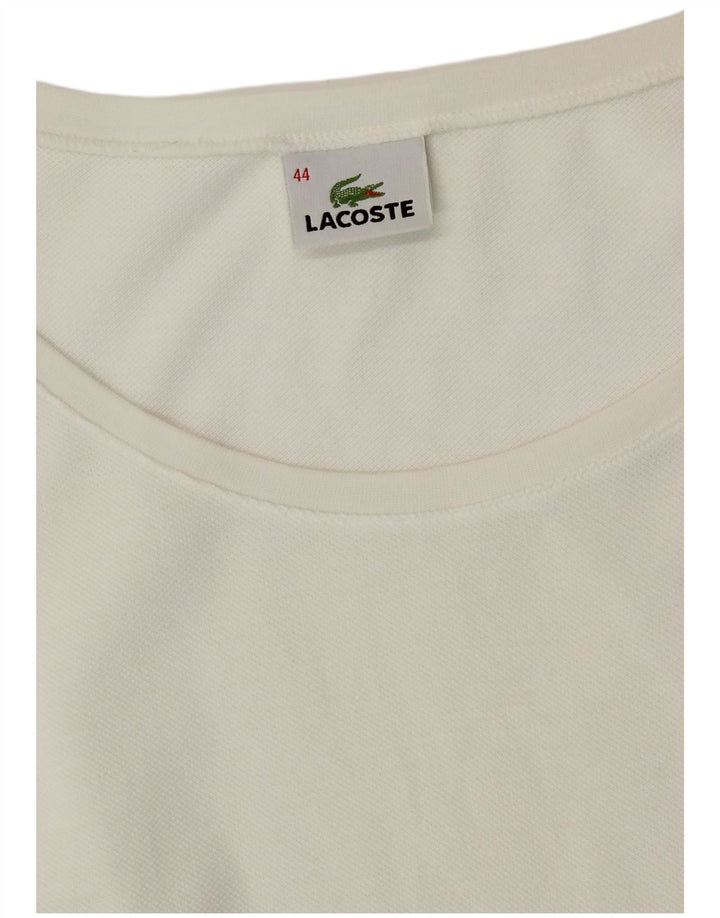 Lacoste Damen T-Shirt Top Größe 44 Große weiße Baumwolle