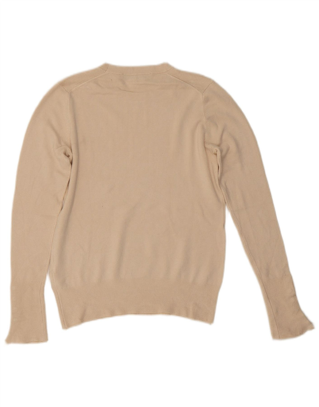 Zara Damen-Pullover mit Rundhalsausschnitt, UK 12, mittelbeige Viskose