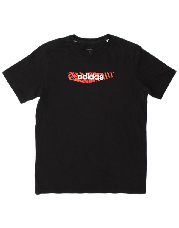 Adidas T-Shirt mit Grafik für Jungen, 13–14 Jahre, schwarze Baumwolle