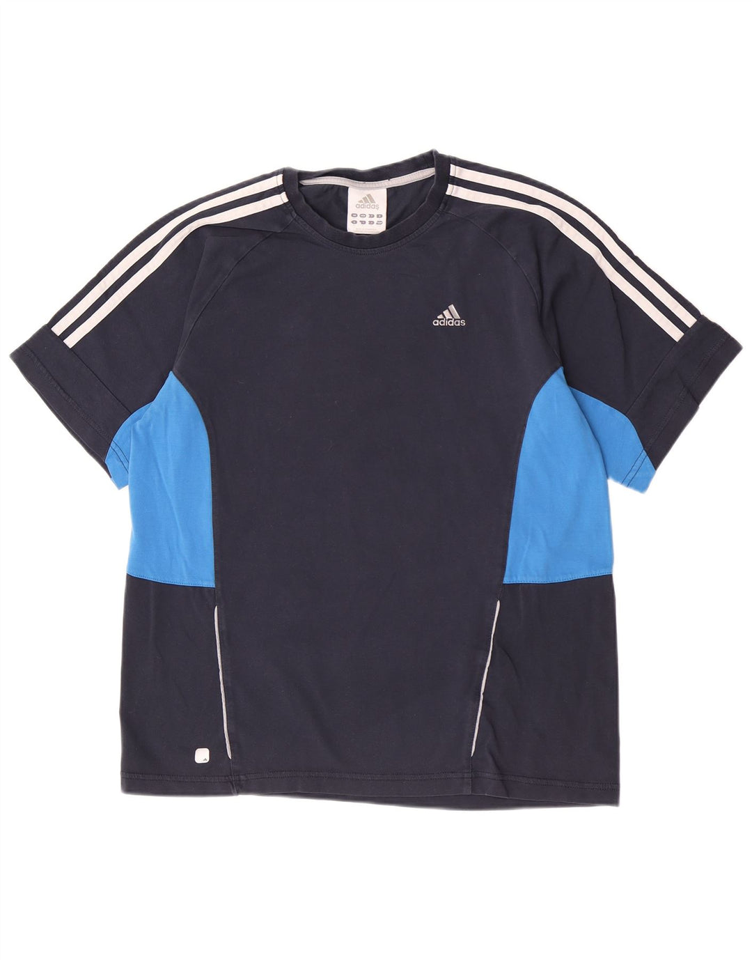 Adidas Herren-T-Shirt mit kurzen Ärmeln, normal, Größe S, Marineblau, Farbblock