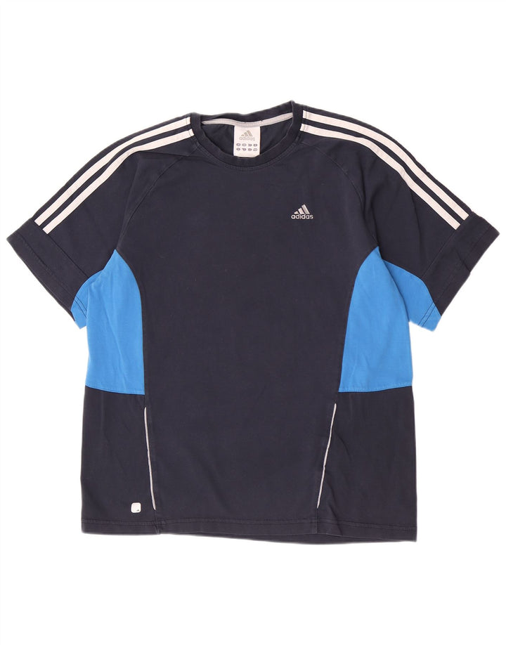 Adidas Herren-T-Shirt mit kurzen Ärmeln, normal, Größe S, Marineblau, Farbblock