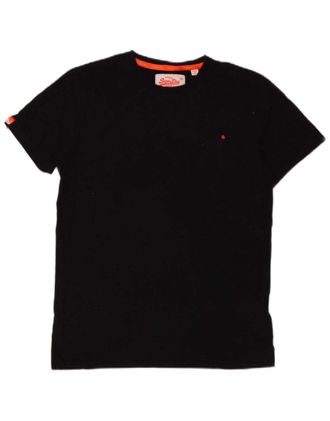 Superdry Herren T-Shirt-Oberteil aus mittelschwarzer Baumwolle