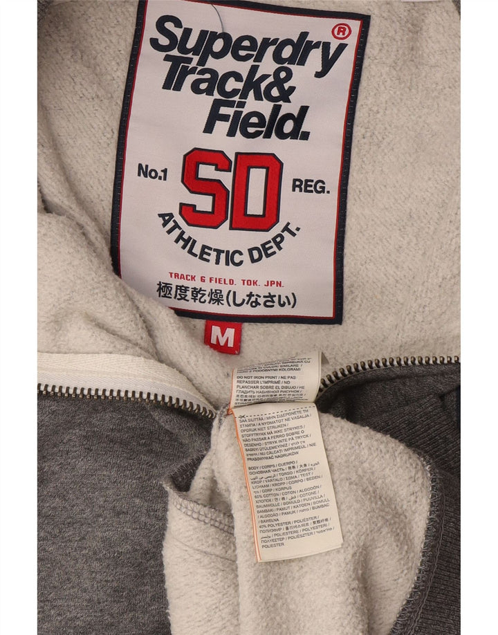 Superdry Herren-Trainingsanzugoberteil mit Grafik, Mittelgrau gesprenkelte Baumwolle