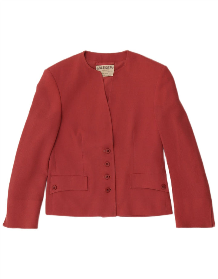 Jaeger Damen-Blazerjacke mit 4 Knöpfen, Gr. 8, klein, rosa Wolle