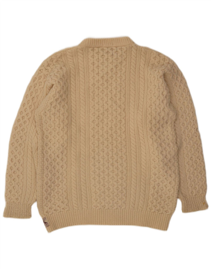 REPLAY Herren-Pullover mit Rundhalsausschnitt XL aus cremefarbener Wolle