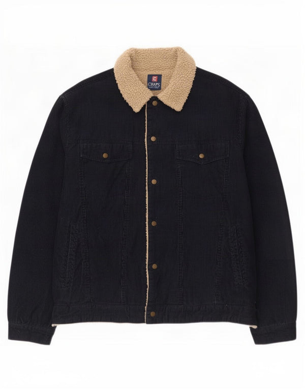 Chaps Herren-Sherpa-Cordjacke, Größe 42, Marineblau, Baumwolle, groß