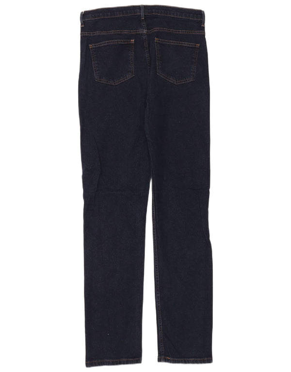 Marks & Spencer Womens Straight Jeans UK 14 Large W32 L32 Navy Blue Cotton