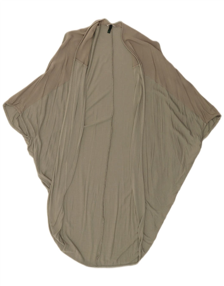 BENETTON Damen Poncho-Cardigan-Oberteil, Einheitsgröße, Khaki, Farbblock