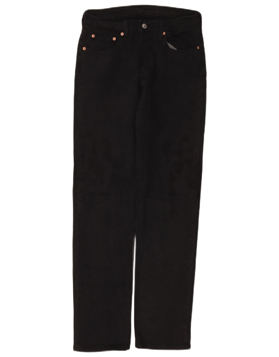 LEVI'S Herren 501 Straight Jeans W29 L32 Schwarze Baumwolle