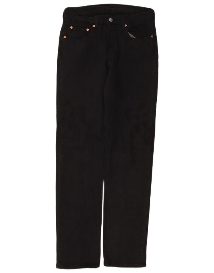 LEVI'S Herren 501 Straight Jeans W29 L32 Schwarze Baumwolle