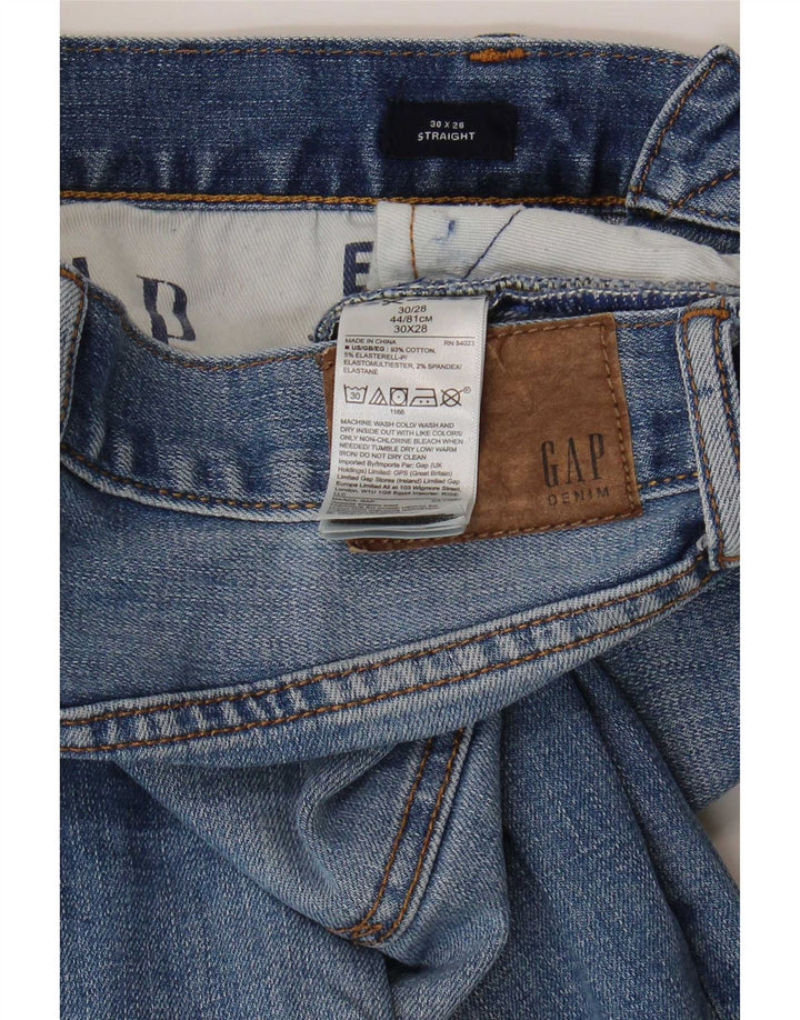 Gap Herren Straight Jeans W30 L28 Blaue Baumwolle