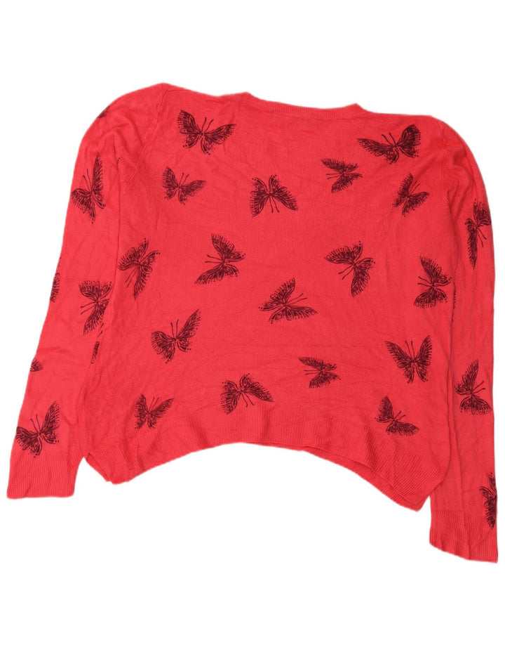 Marks & Spencer Damen-Pullover mit Rundhalsausschnitt, Gr. 12, mittelrosa Schmetterling