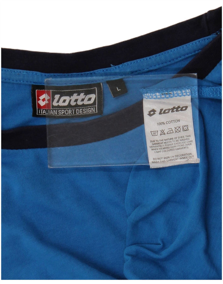 LOTTO Herren T-Shirt Top Large Blau Baumwolle
