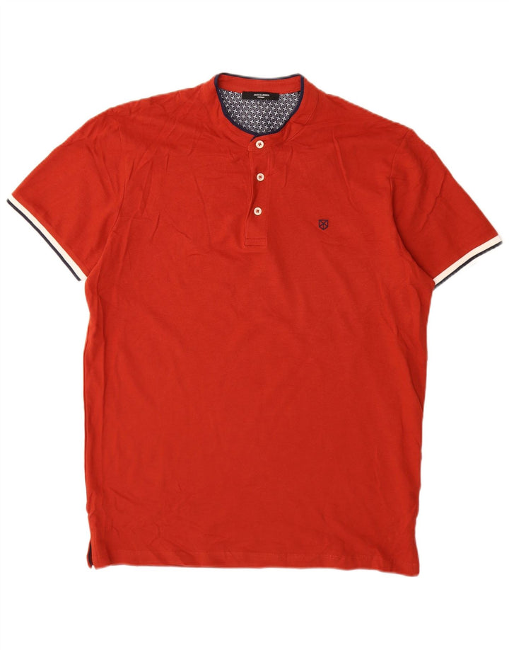 JACK & JONES Herren-Poloshirt aus mittelroter Baumwolle
