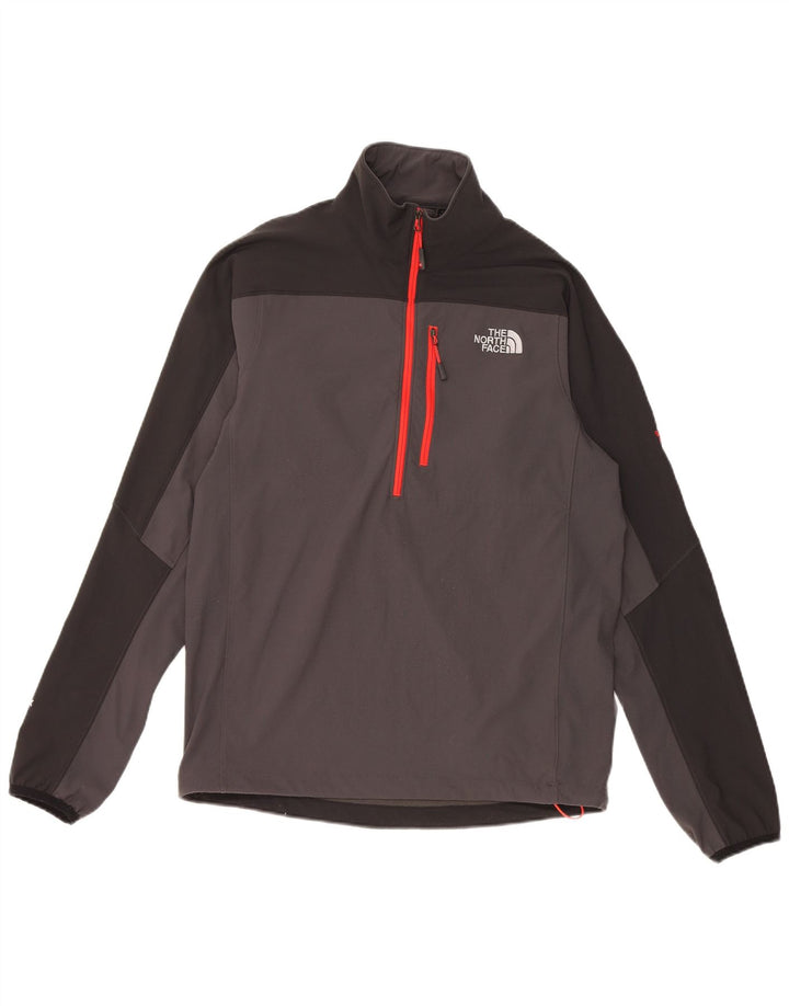 The North Face Herren-Pullover-Trainingsanzugoberteil mit Reißverschluss am Hals, Größe S, Grau, Farbblock