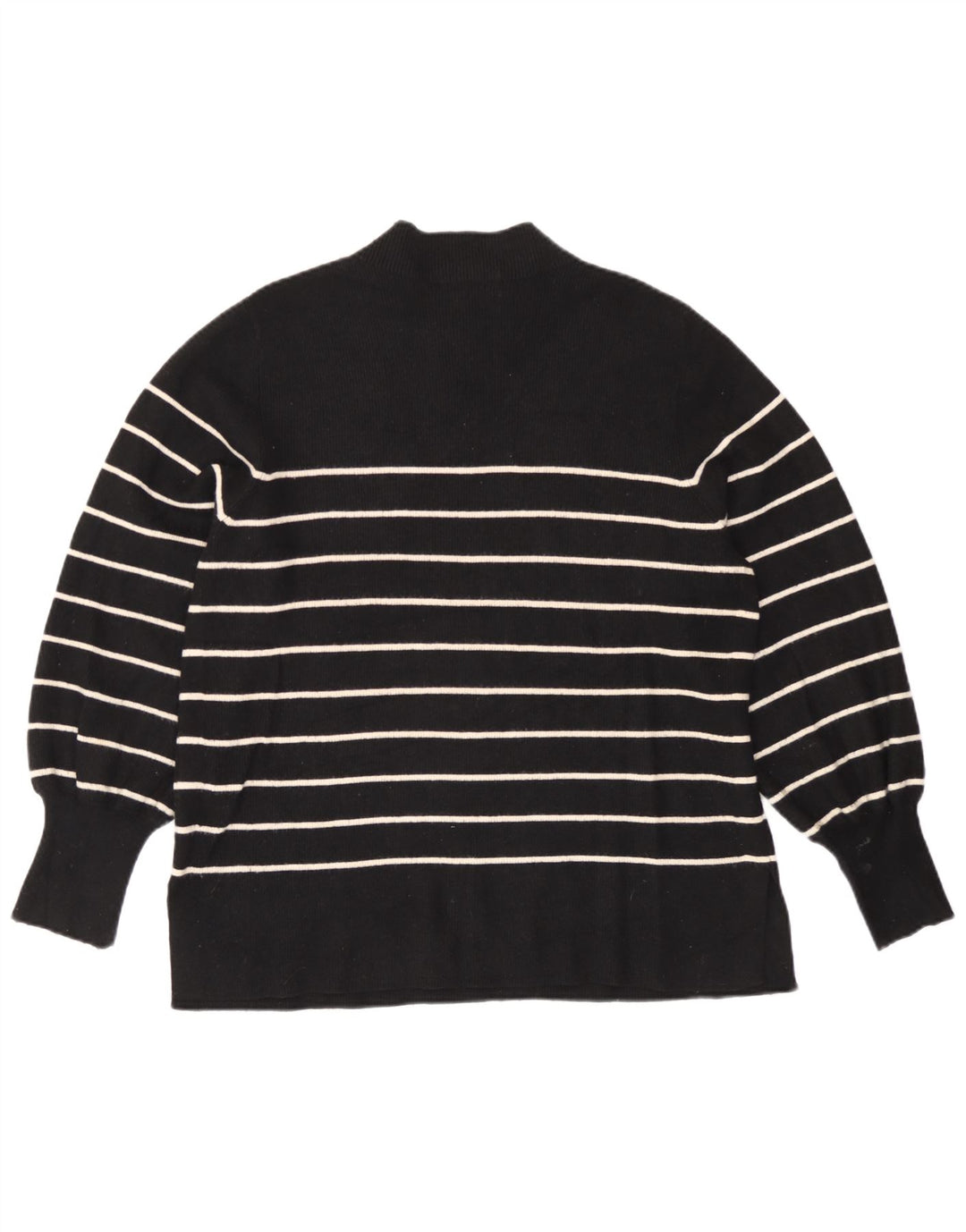 Marks & Spencer Rollkragenpullover für Damen, Gr. 40, Größe L, Schwarz, gestreift