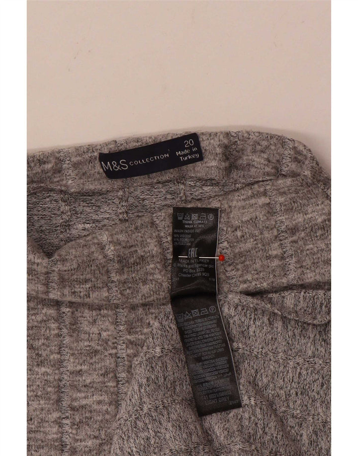 Marks & Spencer Damen Top Langarm UK 20 2XL Graue Viskose