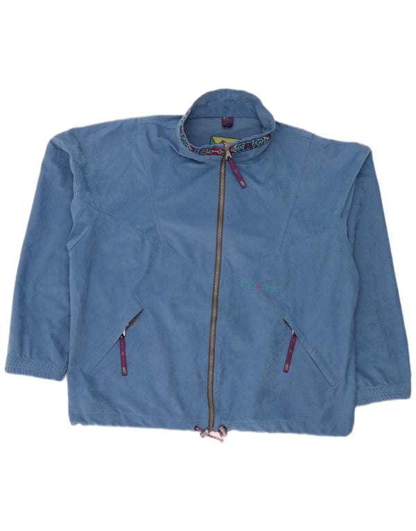 Great Escapes Herren-Trainingsanzugoberteil aus Velours mit Grafik, XL, Blau, Polyester