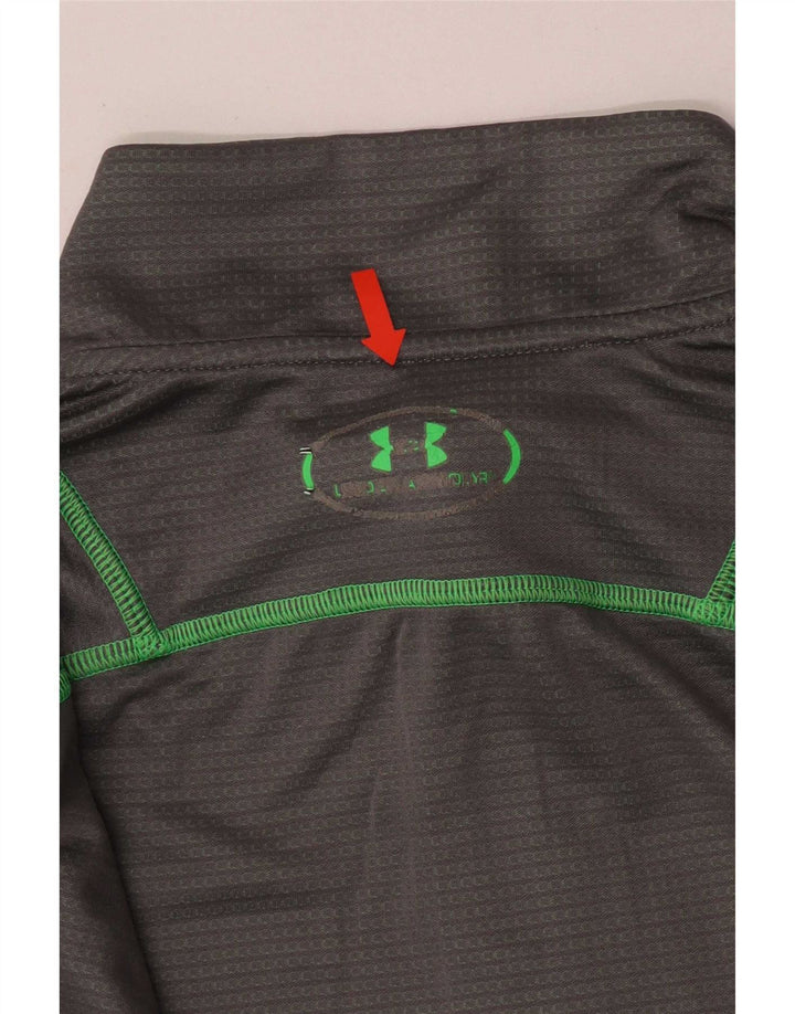 Under Armour Herren-Oberteil mit Reißverschluss, langärmlig, groß, grau, Polyester, Sport