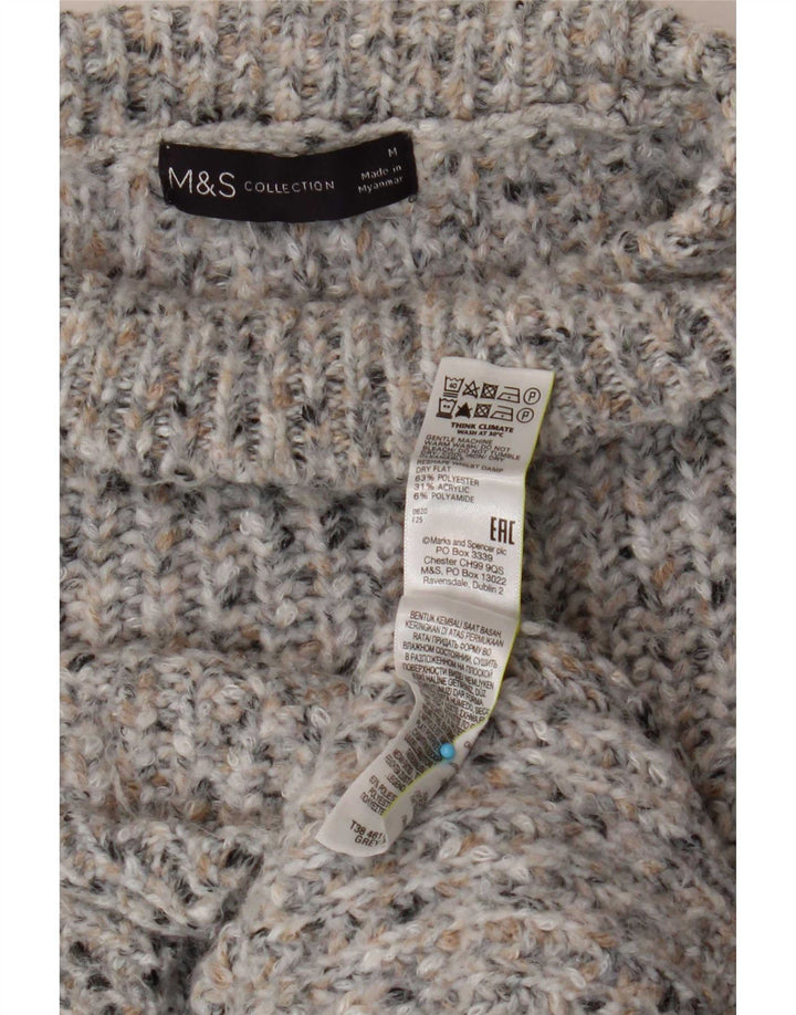Marks & Spencer Herren-Pullover mit Rollkragen, UK 14, Mittelgrau meliert